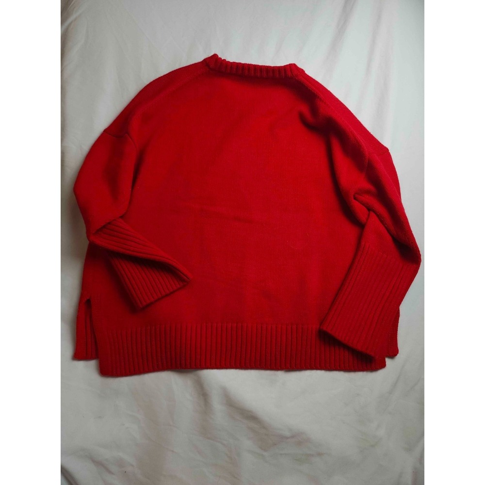 DKNY Jeans Sweater‎ Womens M Red Knit Logo New York Graphic Oversized Pullover - Picture 6 of 6